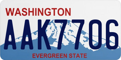 WA license plate AAK7706