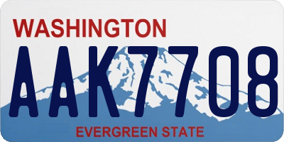 WA license plate AAK7708