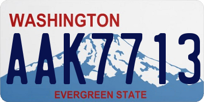 WA license plate AAK7713