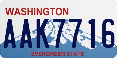 WA license plate AAK7716