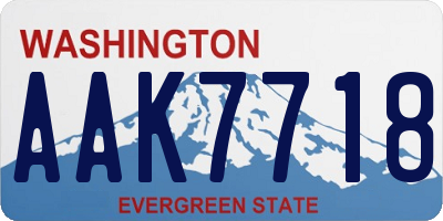WA license plate AAK7718