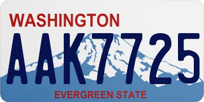 WA license plate AAK7725
