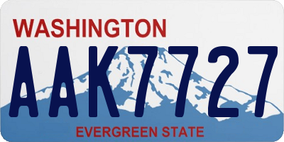 WA license plate AAK7727