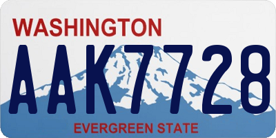 WA license plate AAK7728