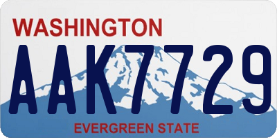WA license plate AAK7729