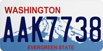 WA license plate AAK7738