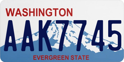 WA license plate AAK7745