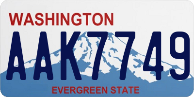 WA license plate AAK7749