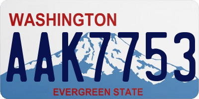 WA license plate AAK7753