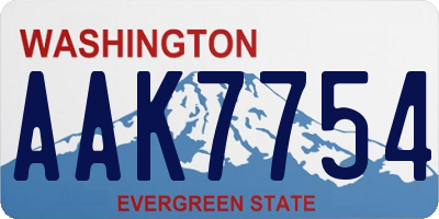 WA license plate AAK7754