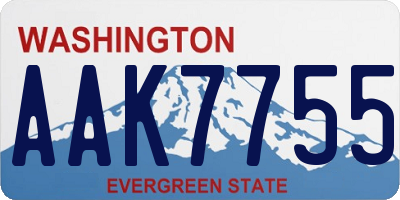 WA license plate AAK7755
