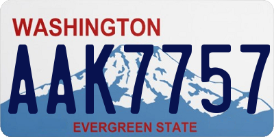 WA license plate AAK7757