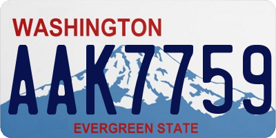 WA license plate AAK7759