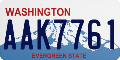 WA license plate AAK7761