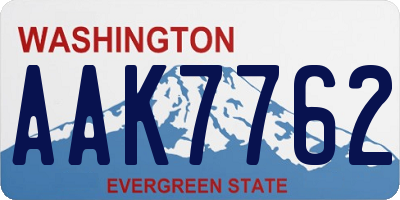 WA license plate AAK7762