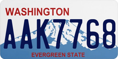 WA license plate AAK7768