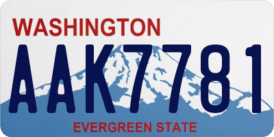 WA license plate AAK7781