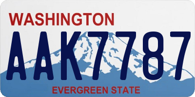 WA license plate AAK7787
