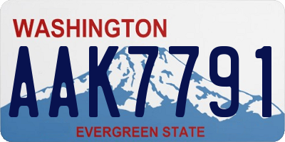 WA license plate AAK7791