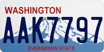 WA license plate AAK7797