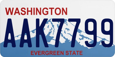 WA license plate AAK7799