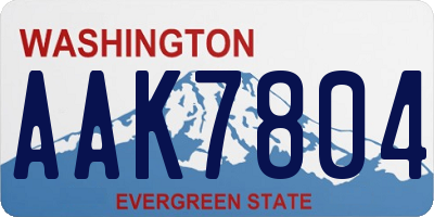 WA license plate AAK7804