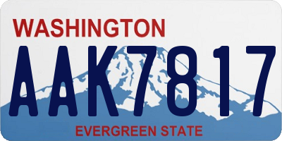 WA license plate AAK7817