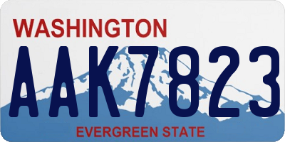 WA license plate AAK7823