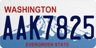 WA license plate AAK7825