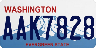 WA license plate AAK7828