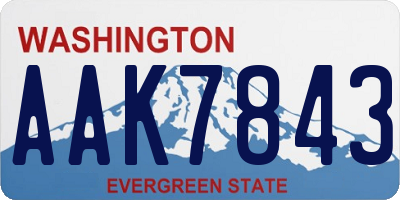 WA license plate AAK7843