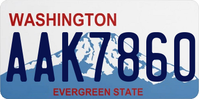 WA license plate AAK7860