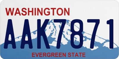 WA license plate AAK7871