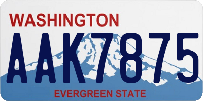 WA license plate AAK7875