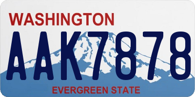 WA license plate AAK7878