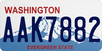 WA license plate AAK7882