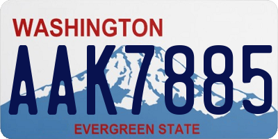 WA license plate AAK7885