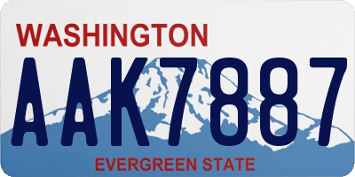WA license plate AAK7887