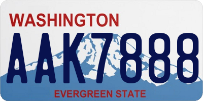 WA license plate AAK7888