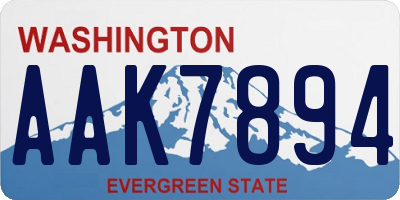 WA license plate AAK7894