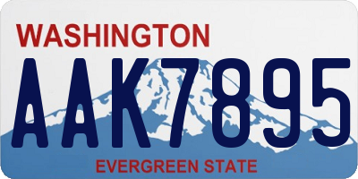 WA license plate AAK7895