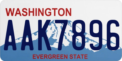 WA license plate AAK7896