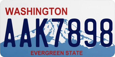 WA license plate AAK7898
