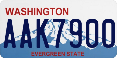 WA license plate AAK7900