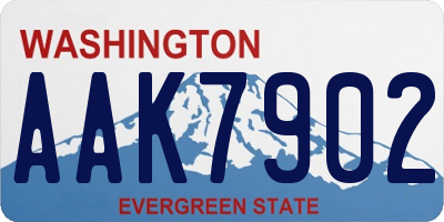 WA license plate AAK7902