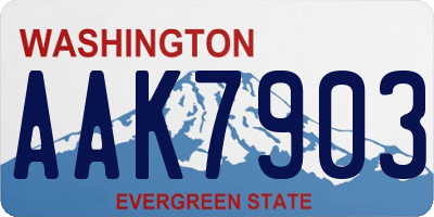 WA license plate AAK7903