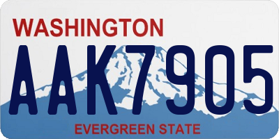 WA license plate AAK7905
