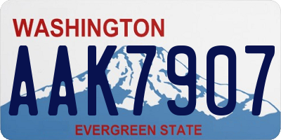WA license plate AAK7907