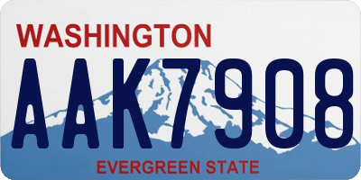 WA license plate AAK7908