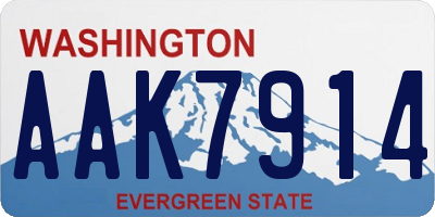 WA license plate AAK7914